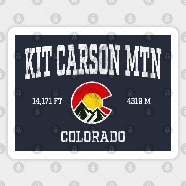 Kit Carson Mountain Colorado 14ers Vintage Athletic Mountains Magnet by TGKelly